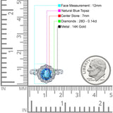 14K Gold 1.42ct Art Deco Round 7mm G SI Diamond Engagement Wedding Ring