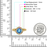 14K Gold 1.42ct Art Deco Round 7mm G SI Diamond Engagement Wedding Ring