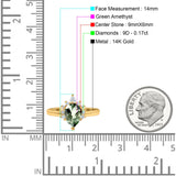 14K Gold 1.5ct Teardrop Art Deco Pear 9mmx6mm G SI Diamond Engagement Wedding Ring