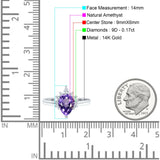 14K Gold 1.5ct Teardrop Art Deco Pear 9mmx6mm G SI Diamond Engagement Wedding Ring