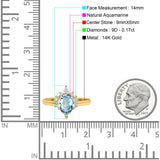 14K Gold 1.5ct Teardrop Art Deco Pear 9mmx6mm G SI Diamond Engagement Wedding Ring