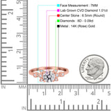 14K Gold Halo Round GIA Certified 6.5mm D VS1 1.01ct Lab Grown CVD Diamond Engagement Wedding Ring