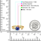 14K Gold 0.87ct Round G SI Diamond Engagement Ring Size 6.5