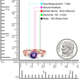 14K Gold 0.87ct Round G SI Diamond Engagement Ring Size 6.5