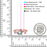 14K Gold 0.87ct Round G SI Diamond Engagement Ring Size 6.5