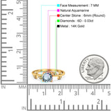 14K Gold 0.87ct Round G SI Diamond Engagement Ring Size 6.5