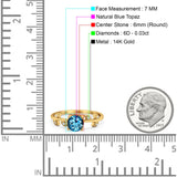 14K Gold 0.87ct Round G SI Diamond Engagement Ring Size 6.5