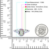 14K Gold 1.68ct Oval Art Deco G SI Diamond Engagement Ring Size 6.5