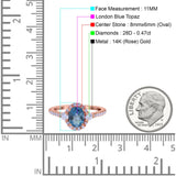 14K Gold 1.68ct Oval Art Deco G SI Diamond Engagement Ring Size 6.5