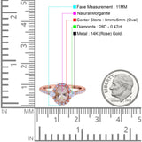 14K Gold 1.68ct Oval Art Deco G SI Diamond Engagement Ring Size 6.5