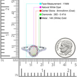 14K Gold 1.68ct Oval Art Deco G SI Diamond Engagement Ring Size 6.5