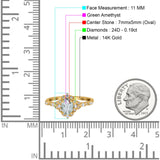 14K Gold Oval 0.95ct G SI Vintage Diamond Engagement Ring Size 6.5