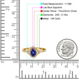 14K Gold Oval 0.95ct G SI Vintage Diamond Engagement Ring Size 6.5