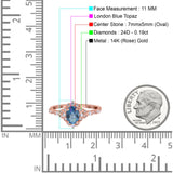 14K Gold Oval 0.95ct G SI Vintage Diamond Engagement Ring Size 6.5