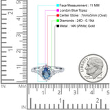14K Gold Oval 0.95ct G SI Vintage Diamond Engagement Ring Size 6.5