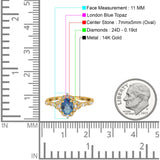 14K Gold Oval 0.95ct G SI Vintage Diamond Engagement Ring Size 6.5