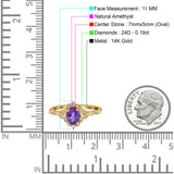 14K Gold Oval 0.95ct G SI Vintage Diamond Engagement Ring Size 6.5