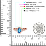 14K Gold Oval 0.95ct G SI Vintage Diamond Engagement Ring Size 6.5