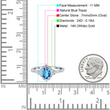 14K Gold Oval 0.95ct G SI Vintage Diamond Engagement Ring Size 6.5