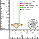 14K Gold Oval 0.95ct G SI Vintage Diamond Engagement Ring Size 6.5