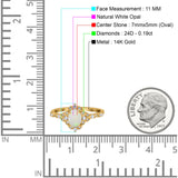 14K Gold Oval 0.95ct G SI Vintage Diamond Engagement Ring Size 6.5