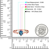 14K Gold 0.75ct Pear Art Deco G SI Diamond Engagement Ring Size 6.5
