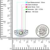 14K Gold 0.69ct Round Art Deco 5mm G SI Diamond Engagement Wedding Ring
