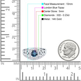 14K Gold 0.69ct Round Art Deco 5mm G SI Diamond Engagement Wedding Ring
