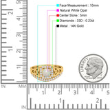 14K Gold 0.69ct Round Art Deco 5mm G SI Diamond Engagement Wedding Ring