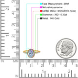 14K Gold 0.93ct Oval G SI Diamond Engagement Ring Size 6.5