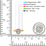 14K Gold 0.93ct Oval G SI Diamond Engagement Ring Size 6.5