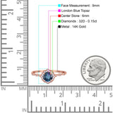 14K Gold 0.99ct Round Petite Dainty 6mm G SI Diamond Engagement Wedding Ring