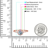 14K Gold 0.99ct Round Petite Dainty 6mm G SI Diamond Engagement Wedding Ring