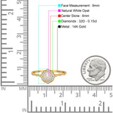 14K Gold 0.99ct Round Petite Dainty 6mm G SI Diamond Engagement Wedding Ring