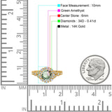 14K Gold 1.25ct Floral Art Deco Round 6mm G SI Diamond Engagement Wedding Ring