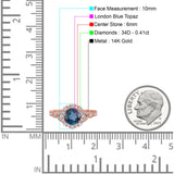 14K Gold 1.25ct Floral Art Deco Round 6mm G SI Diamond Engagement Wedding Ring