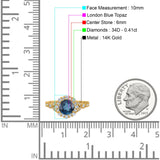 14K Gold 1.25ct Floral Art Deco Round 6mm G SI Diamond Engagement Wedding Ring