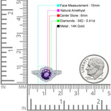 14K Gold 1.25ct Floral Art Deco Round 6mm G SI Diamond Engagement Wedding Ring