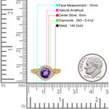 14K Gold 1.25ct Floral Art Deco Round 6mm G SI Diamond Engagement Wedding Ring