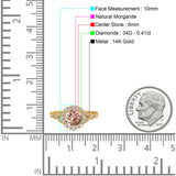 14K Gold 1.25ct Floral Art Deco Round 6mm G SI Diamond Engagement Wedding Ring