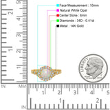 14K Gold 1.25ct Floral Art Deco Round 6mm G SI Diamond Engagement Wedding Ring