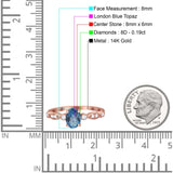 14K Gold 1.4ct Oval Vintage Style 8mmx6mm G SI Diamond Engagement Wedding Ring