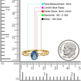 14K Gold 1.4ct Oval Vintage Style 8mmx6mm G SI Diamond Engagement Wedding Ring