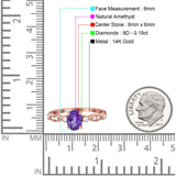 14K Gold 1.4ct Oval Vintage Style 8mmx6mm G SI Diamond Engagement Wedding Ring