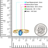 14K Gold 1.4ct Oval Vintage Style 8mmx6mm G SI Diamond Engagement Wedding Ring
