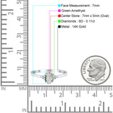14K Gold 0.87ct Art Deco Oval 7mmx5mm G SI Diamond Engagement Wedding Ring
