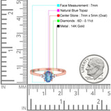 14K Gold 0.87ct Art Deco Oval 7mmx5mm G SI Diamond Engagement Wedding Ring