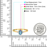 14K Gold 0.87ct Art Deco Oval 7mmx5mm G SI Diamond Engagement Wedding Ring