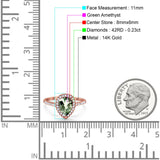 14K Gold 1.48ct Teardrop Pear 8mmx6mm G SI Diamond Engagement Wedding Ring