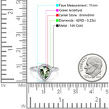 14K Gold 1.48ct Teardrop Pear 8mmx6mm G SI Diamond Engagement Wedding Ring